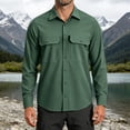 thumbnail image 2 of COMVALUE Mens Long Sleeve Shirts Casual Button Down Shirt Wrinkle Free Dress Shirt with Pocket (Army Green, 3XL), 2 of 5