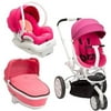 Quinny Moodd Stroller Travel System and Tukk Bassinet in Pink Passion
