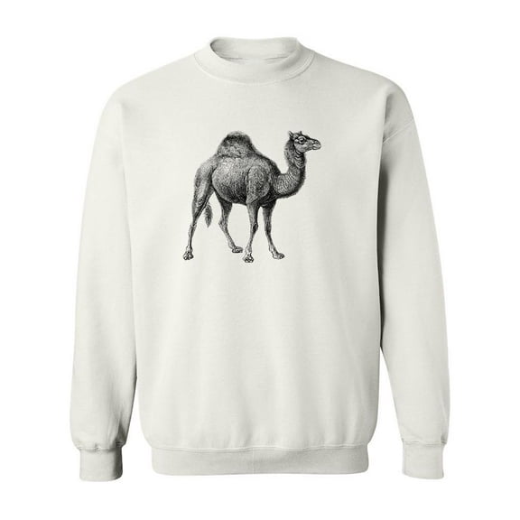 Dromedary Sketch Sweatshirt Men - Men Sweatshirt, White, Large