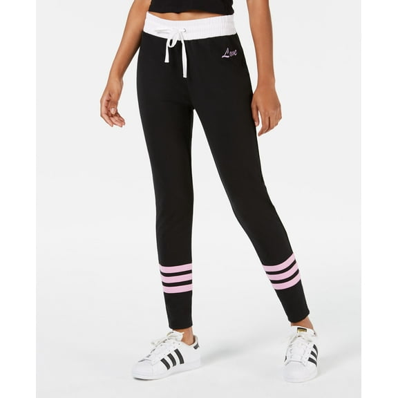 Material Girl Juniors Striped Jogger Pants Black M