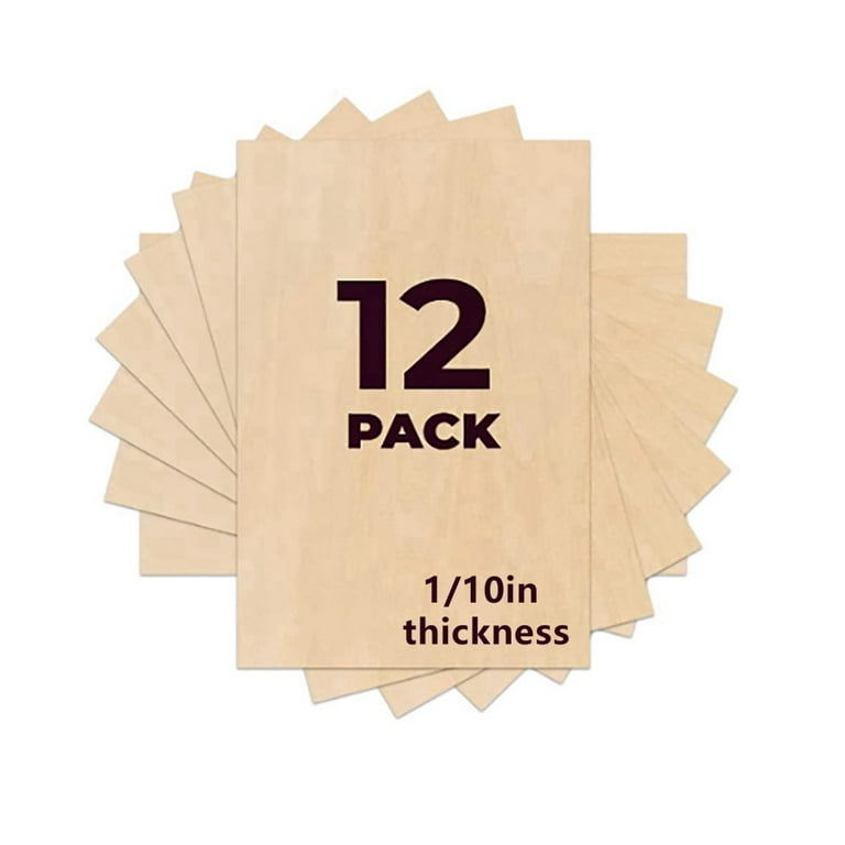 12 Pack 4 x 8 x 1/16 Inch-2 mm Thick Basswood Sheets for Crafts Unfinished  Plywood Sheet Rectangular Craft Wood Sheet Boards for DIY Projects