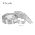 thumbnail image 2 of Unique Bargains 1 Inch 25 Yard Wide Satin Ribbon with Gold Edges Grosgrain Fabric Ribbon for Gift Wrapping, Silver, 2 of 7