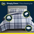 thumbnail image 4 of Serta Simply Clean Scott Blue Plaid 7-Piece Bedding Set, Full, 4 of 10