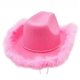 thumbnail image 1 of Sombrero de vaquero con borde crudo rosa para novia, diadema Sexy, accesorios para fotos de novia, accesorios para despedida de soltera, 1 of 3