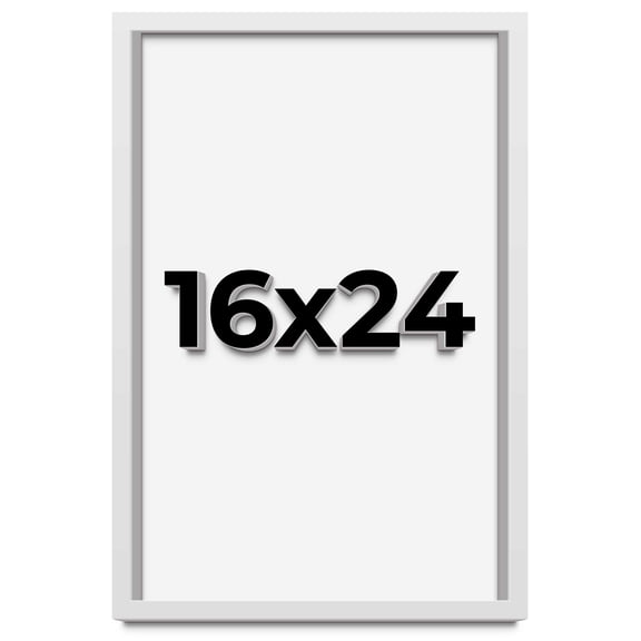 16x24 Shadow Box Frame White | 1 Inches Deep Real Wood Contemporary Shadowbox Display Frame | UV