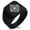 Black, variant on Stainless Steel Nautical Antique Royal Compass Geometric Pattern Biker Style Polished Ring