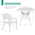 thumbnail image 5 of VIVIJASON 5-Piece Patio Dining Set, All-Weather Outdoor Cast Aluminum Conversation Set, Include 4 Chairs, a 35.4" Round Table W/Umbrella Hole, Patio Dining Furniture Set for Balcony Garden, White, 5 of 6