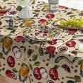 thumbnail image 4 of Rosh Hashana Tablecloth 70×70 Inch Round, Jewish Shana Tova Apple Pomegranate Honey Food Washable Table Cover for Party Picnic Dinner Decor, 4 of 6