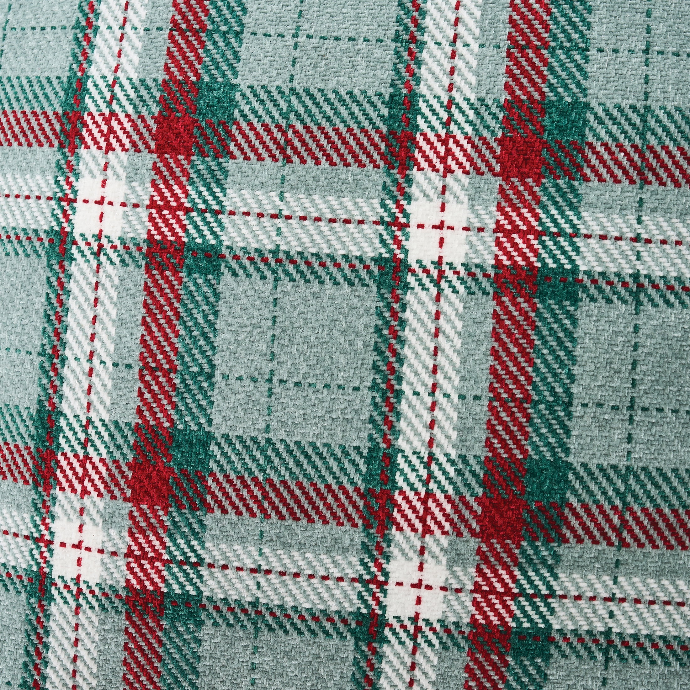 Holiday Time 18" x 18" Green Holiday Plaid Decorative Pillow