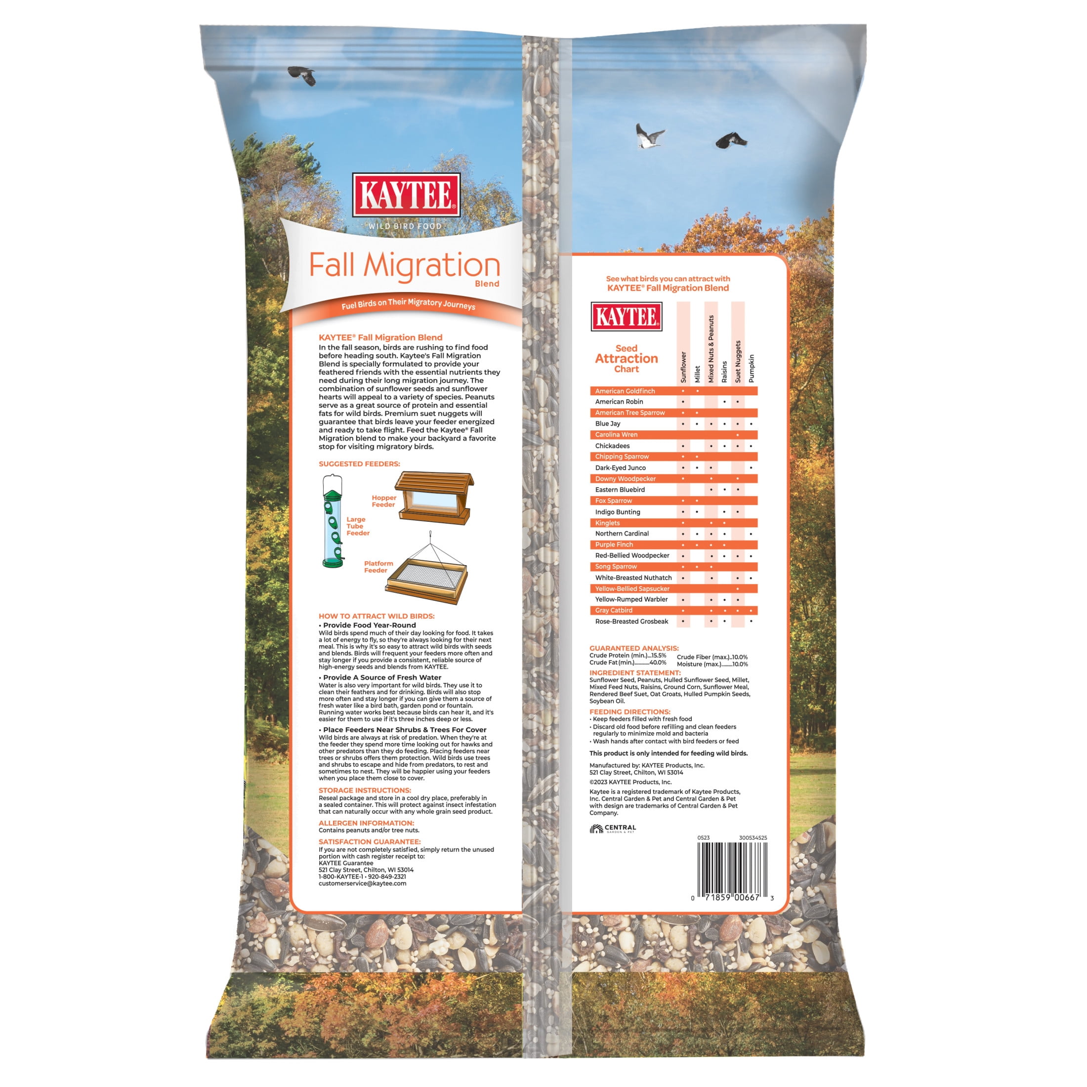 Kaytee Fall Migration Blend Wild Bird Feed 8 lbs