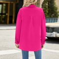 thumbnail image 4 of Fsqjgq Shirts Womens Tops Fashion Pink Long Sleeve Button Down Shirts for Women Y2K Tops 2024 Women's New Aut Umn and Winter Solid With Lapel Button Long Sleeve Loose Shirt Work for Women 2024, 4 of 7