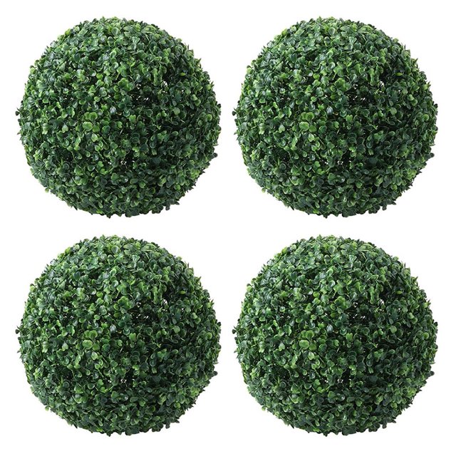 piezas de plantas artificiales de boj con forma de bola, 5 pulgadas, para colgar en el porche, decoración de bodas, hoteles, interiores y exteriores.