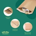 thumbnail image 4 of The Boxery Eco-Friendly Kraft Cardboard Padded Envelopes, 6.5" x 9.25" (150 Pack) Self Seal with Tear Strip, Curbside Recyclable, 3/32” Flute Paper Padding, 4 of 6
