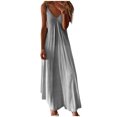 thumbnail image 1 of Fridja Femmes Casual Robe Sans Manches V-Cou Sling Impression Gradient Robe Longue, 1 of 5