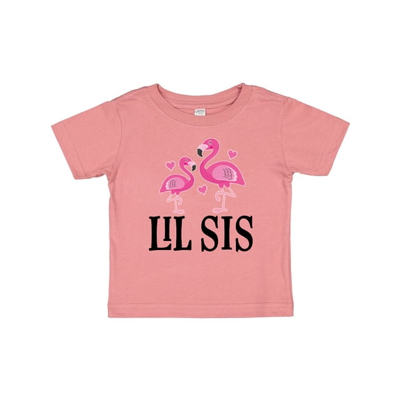 Inktastic Little Sister Girls Lil Sis Flamingo Girls Baby T-Shirt