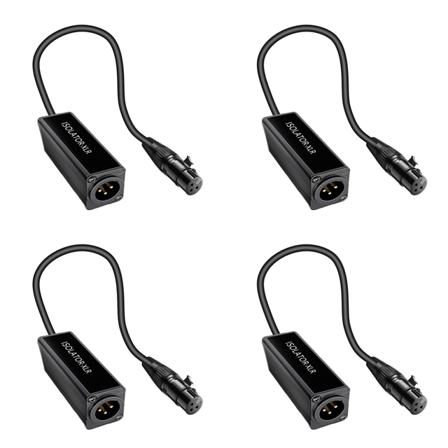 4X Audio Cable Isolator XLR Eliminates Noise Ground Loop Audio Isolator Eliminates Noise,4 x audio isolator