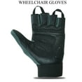 thumbnail image 5 of Wheelchair Gloves Mobility Disability Workout Fingerless Long Thumb Leather Palm Gloves Black - XS, 5 of 7