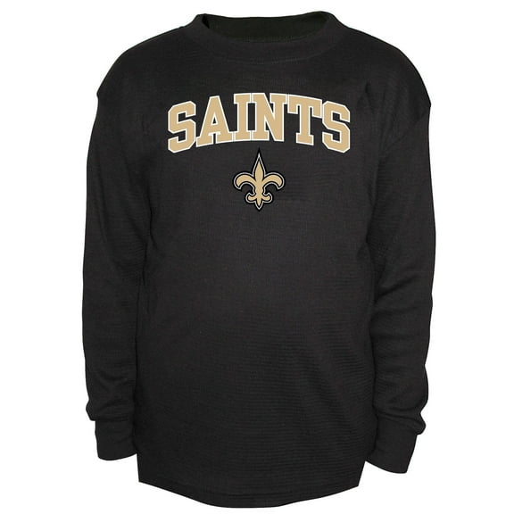 Men's Fanatics Black New Orleans Saints Big & Tall Thermal Long Sleeve Crew Neck T-Shirt