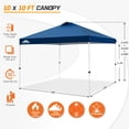 thumbnail image 4 of EAGLE PEAK 10 x 10 ft Pop up Canopy Tent Instant Outdoor Canopy (Dark Blue), 4 of 11