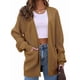thumbnail image 1 of Cárdigan Extragrande de Punto Suave para Mujer con Bolsillos Camello L, 1 of 6