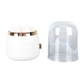 thumbnail image 4 of Organizador de brochas de maquillaje giratorio, resistente al polvo, con 5 compartimentos, impermeable, con tapa, color blanco, 4 of 14