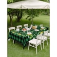 thumbnail image 3 of Outdoor Tablecloth with Umbrella Hole and Zipper, St Patricks Day Rectangle Table Cloth 52x70 Inch Waterproof Tablecloth, Spring Gold Coin Green Shamrock Plaid Picnic Table Cover for Patio Camping, 3 of 7