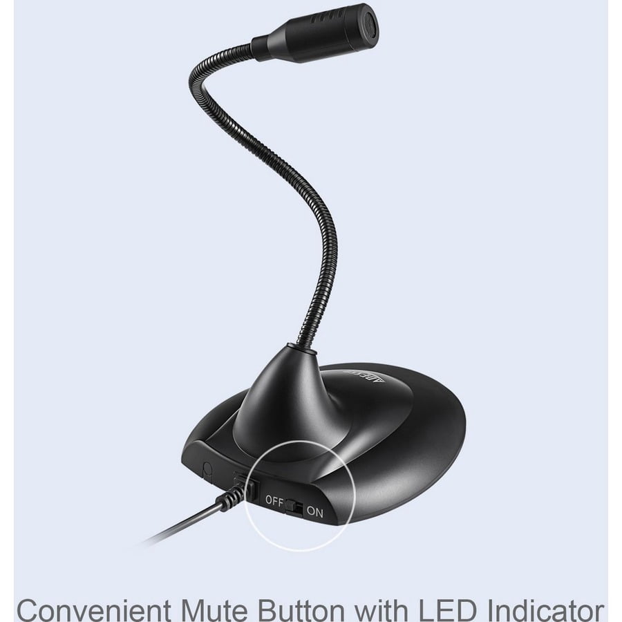 Adesso M1 Wired Condenser Microphone for Meeting Room, Conferencing - 6 ft - 20 Hz to 20 kHz - 680 Ohm -38 dB - Omni-directional - Gooseneck, Desktop - USB