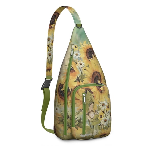 Adjustable Strap Crossbody Bag with Floral Pattern and Easy Access for Unisex
