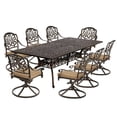 thumbnail image 2 of TPHORK 9 Piece Outdoor Patio Dining Set,Cast Aluminum Patio Furniture Set for Backyard Garden Deck Poolside,86.6" Rectangular Table and Cushioned Swivel Chairs for 8 Persons, 2 of 9