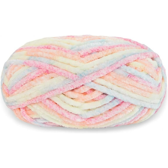 1Pack 100g Velvet Yarn Crocheting Fuzzy Yarn, Premier Plush Parfait Chunky Blanket, Velvet Fluffy Chenille Blanket Yarn,Crochet Knitting Soft Thick Plush Lustrous