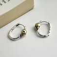 thumbnail image 2 of QQTDFG Sterling Silver 925 Gothic Biker Skull Skeleton Huggie Hoop Earring A4155-1 Single Earring, 2 of 9