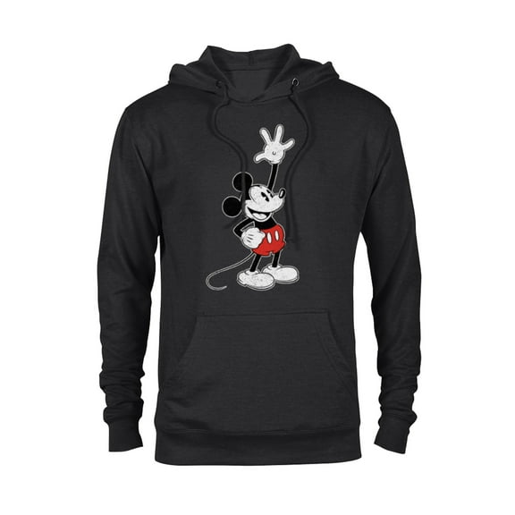 Disney Vintage Mickey Mouse Hey There - Pullover Hoodie for Adults - Customized-Black