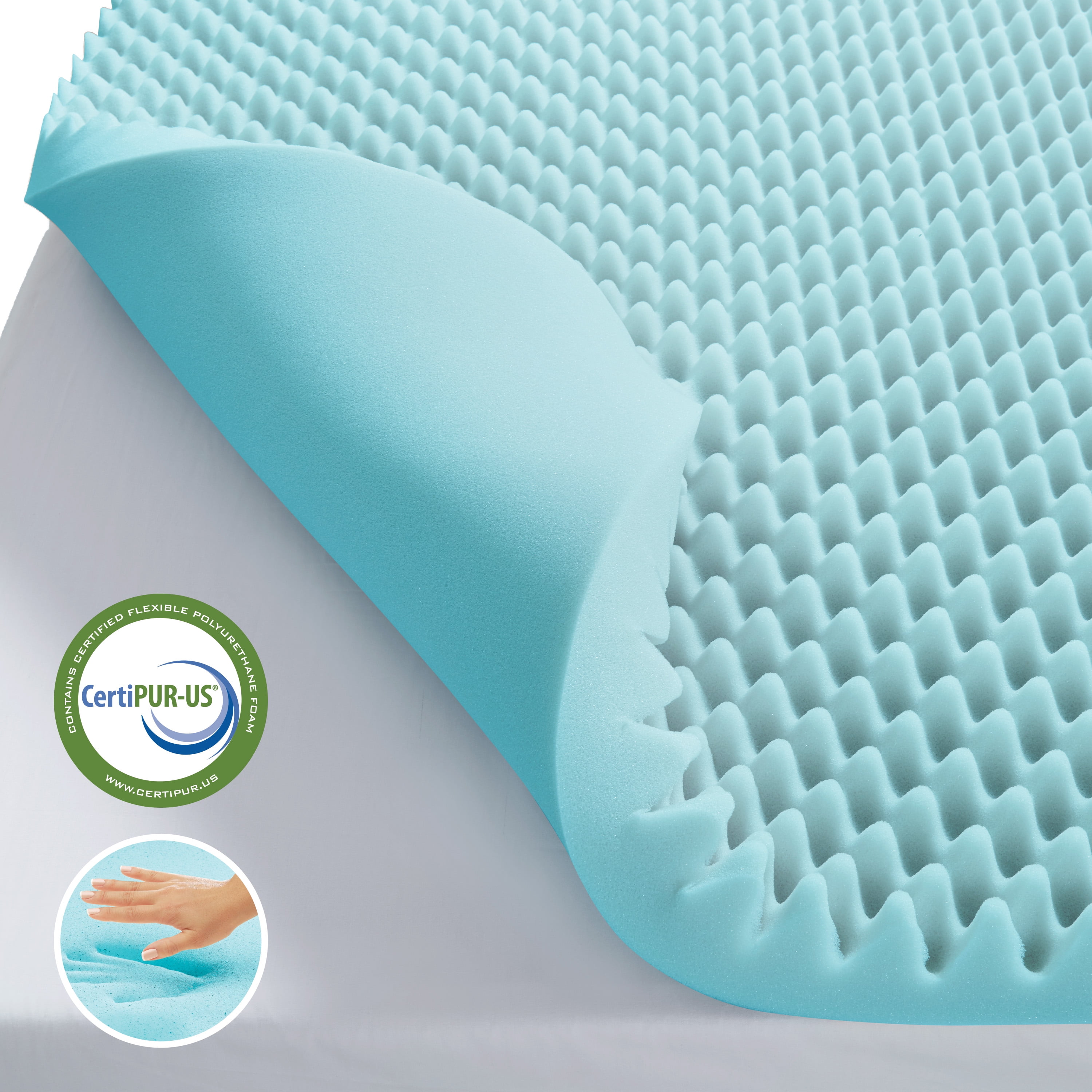 COMFORTZEN® 7,6 cm (3 po) Surmatelas en Mousse à Mémoire Fusion De Gel d Mousse a mémoire confortable réversible