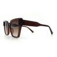 thumbnail image 6 of Womens Modish Squared Oversized Cat Eye Plastic Sunglasses All Brown, 6 of 8