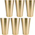 thumbnail image 1 of Arora - Juego de 6 vasos de metal de aluminio para bebidas, vasos dorados anodizados de metal, para regalo del día del padre, 30 onzas, 1 of 7