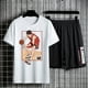 thumbnail image 3 of Slam Dunk-chándal de algodón para hombre, Camiseta con estampado de Anime, pantalones cortos, traje de verano, conjunto de entrenamiento holgado, ropa deportiva de baloncesto, camiseta de gran tamaño, 3 of 4