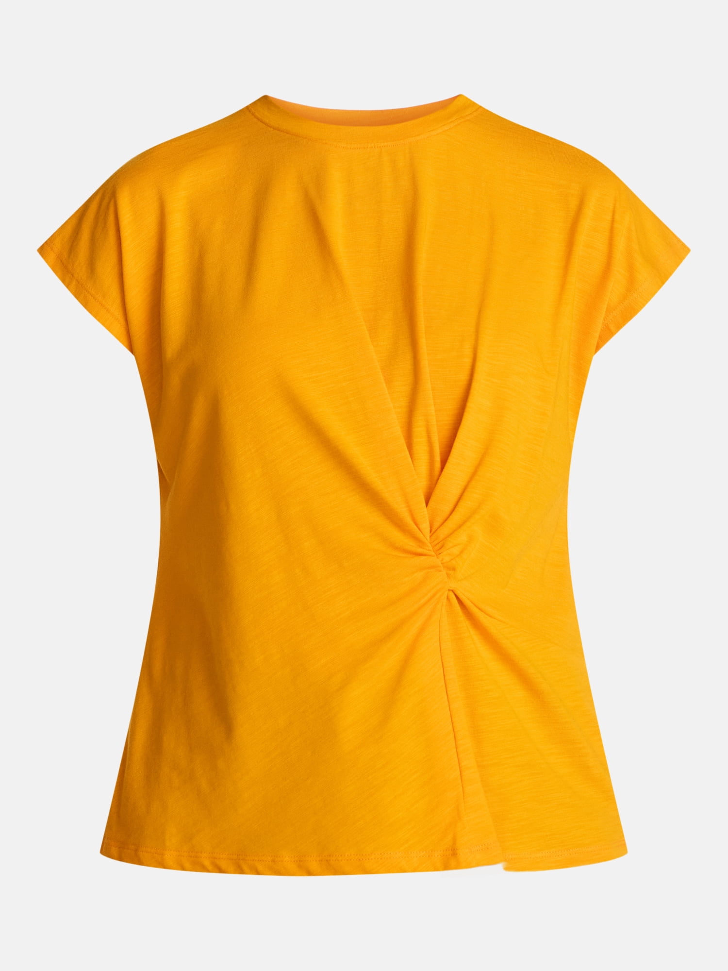 Time and Tru Women's Twist-Front Tee with Short Sleeves, Sizes XS-XXXL