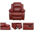 thumbnail image 5 of Ainehome Sectional Living Room Sofa & Chair Recliner Set, Leather with Adjustable Recline, Red, 5 of 7