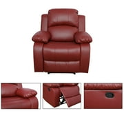 Pon Living Living Room Recliner Chair, Modern Red Leather Reclining Chair