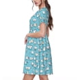 thumbnail image 2 of Easygdp Cartoon Teeth para Vestido Transpirable de Mujer, Vestido Suelto de Manga Corta con Pliegues y Bolsillos para el Verano, 2 of 6