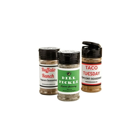June Moon Spice Company Savory Popcorn Seasoning Shaker Set - Taco Tuesday, Buffalo Ranch, Dill Pickle Flavors - 3.5 Ounces