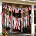 thumbnail image 7 of Lypsnake 8.2FT Red White and Blue Patriotic Bow Banner, Stripe Solid Fabric Hand Tie Ribbon Garland,Reusable Hanging Bunting for Wall Porch Indoor Outdoor 250th Anniversary Memorial Day Layout, 7 of 7