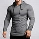 thumbnail image 1 of MHFRRA Sudadera Ligera con Capucha para Entrenamiento de Alto Rendimiento, Camiseta de Manga Larga para Entrenamiento, Ropa Deportiva Ajustada para Correr y Hacer Ejercicio Gris, 1 of 3