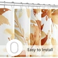 thumbnail image 6 of Orange Shower Curtain, Watercolor Floral Shower Curtain for Bathroom, Burnt Orange Fall Flower Decorative Fabric Shower Curtain Set with Hooks 72x72, 6 of 6