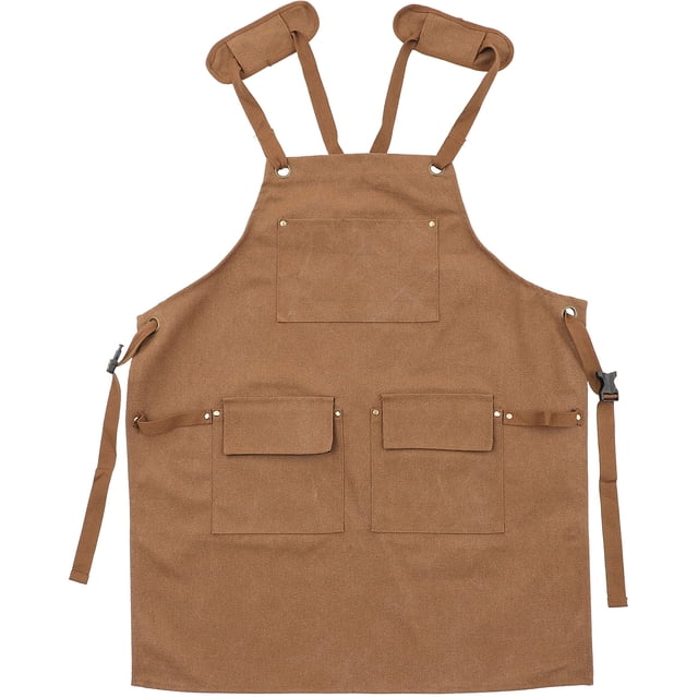 Miangastore Apron Thickened Washable Canvas Cross Strap Design 1Pcs 30.7In X 25.2In