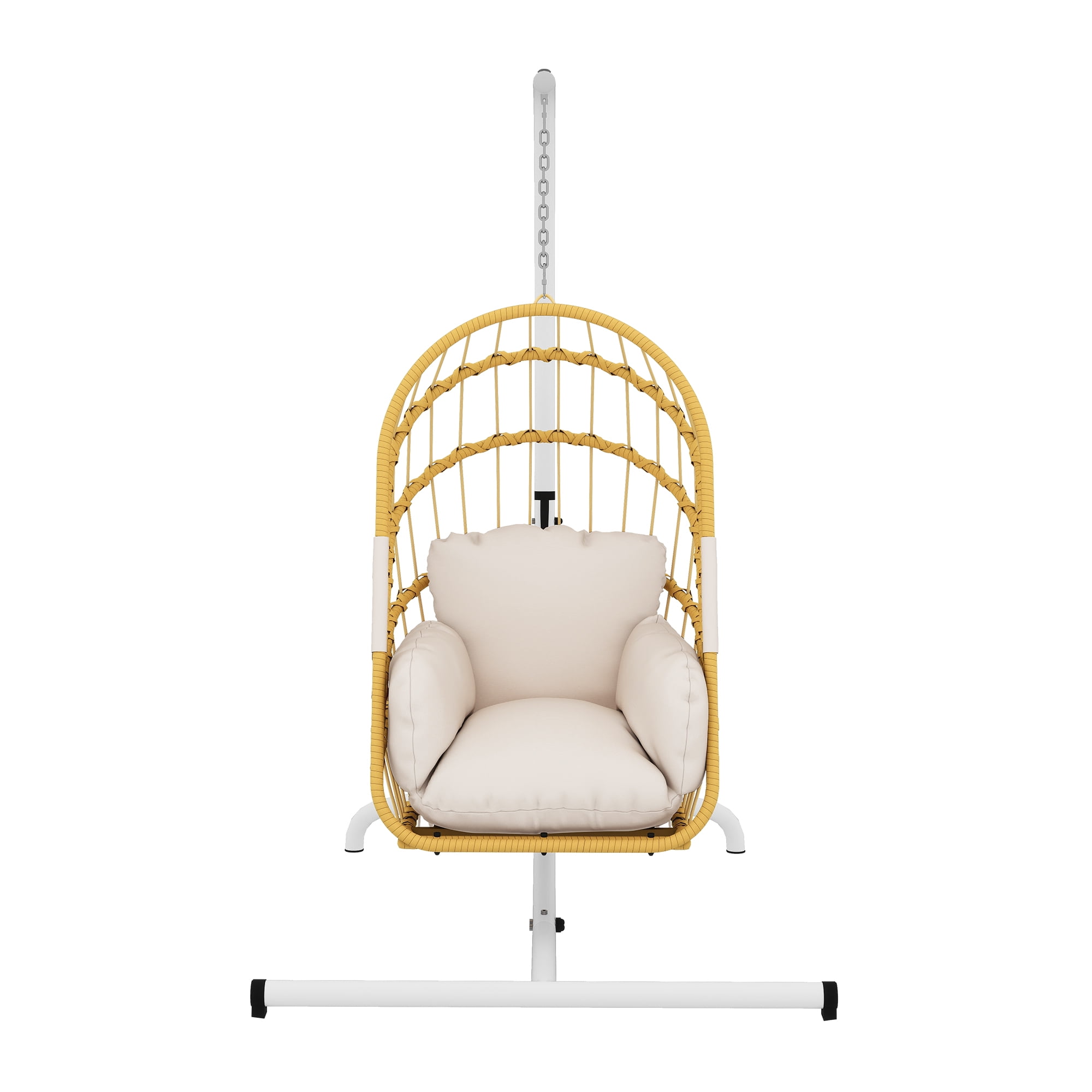 Uforic Hanging Egg Chair with Stand, Patio Swing Egg Chair Hammock Chair for Outdoor Indoor - Beige