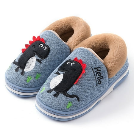 

Wesracia Baby Shoes Children Kids Baby Girls Boys Indoor Dinosaur Flock Winter Warm Casual Shoes