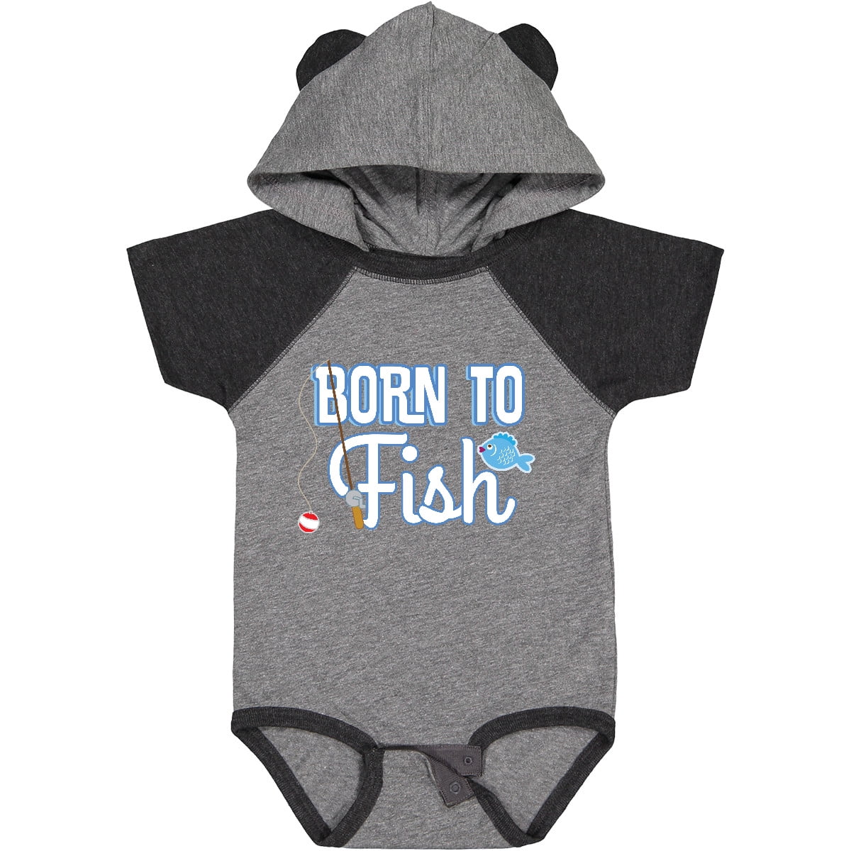 Inktastic Born to Fish Go Fishing Boys or Girls Baby Bodysuit