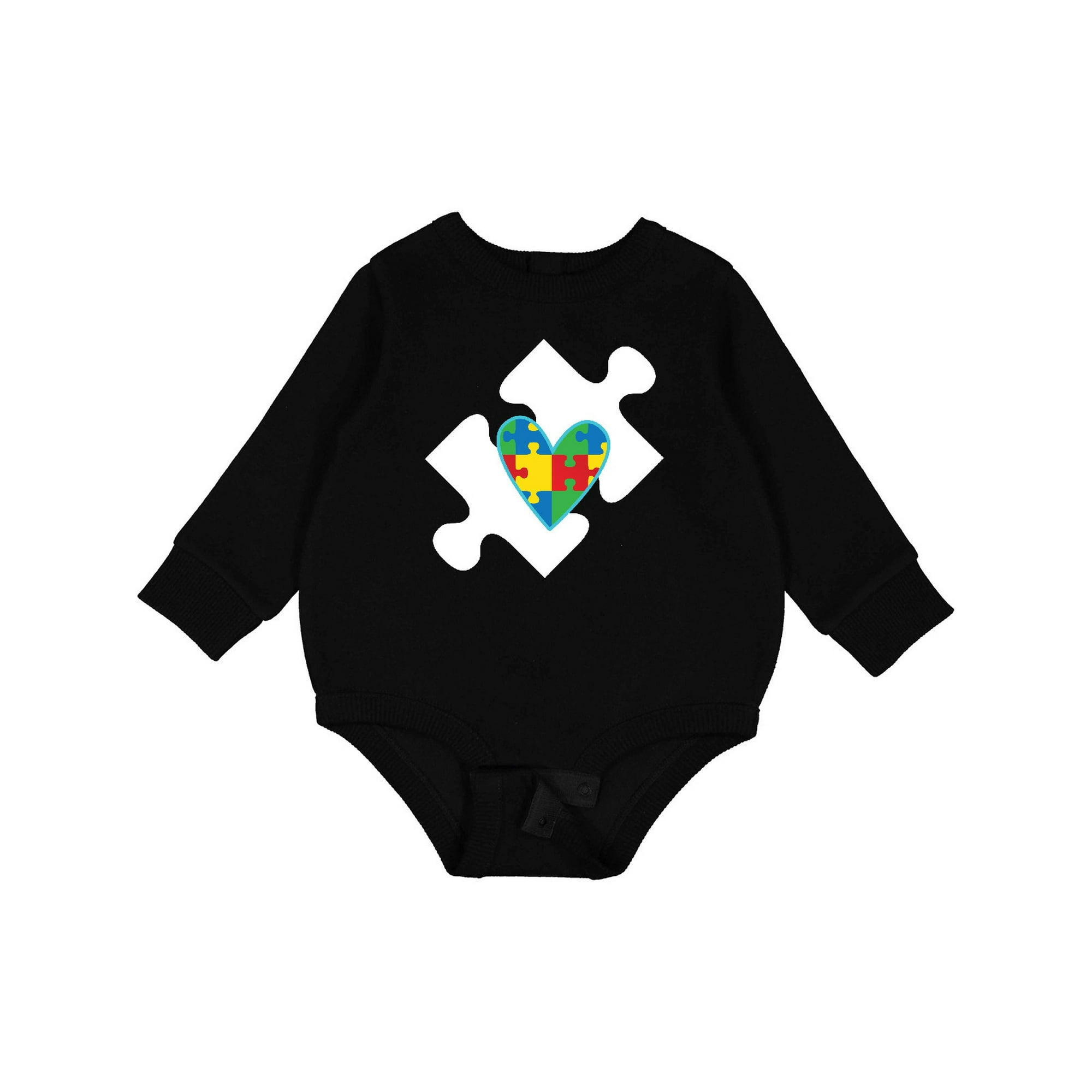 Inktastic Autism Puzzle Piece Autistic Spectrum Awareness Baby Fleece Bodysuit