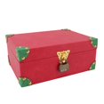 thumbnail image 1 of Wood and Leather Treasure Chest with Lid and Lock, Decorative Jewelry Keepsake Storage Box, Decorative Storage Trunk Keepsakes Chest for Combs Necklaces Rings Earrings, 1 of 7